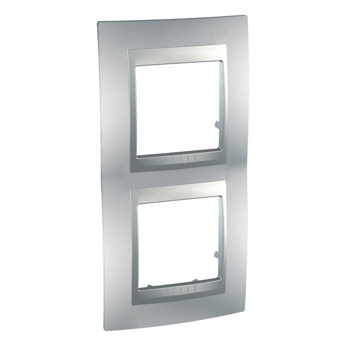 MGU6.004V.30 Unica Top - cover frame - 2 gangs, V71 - aluminium