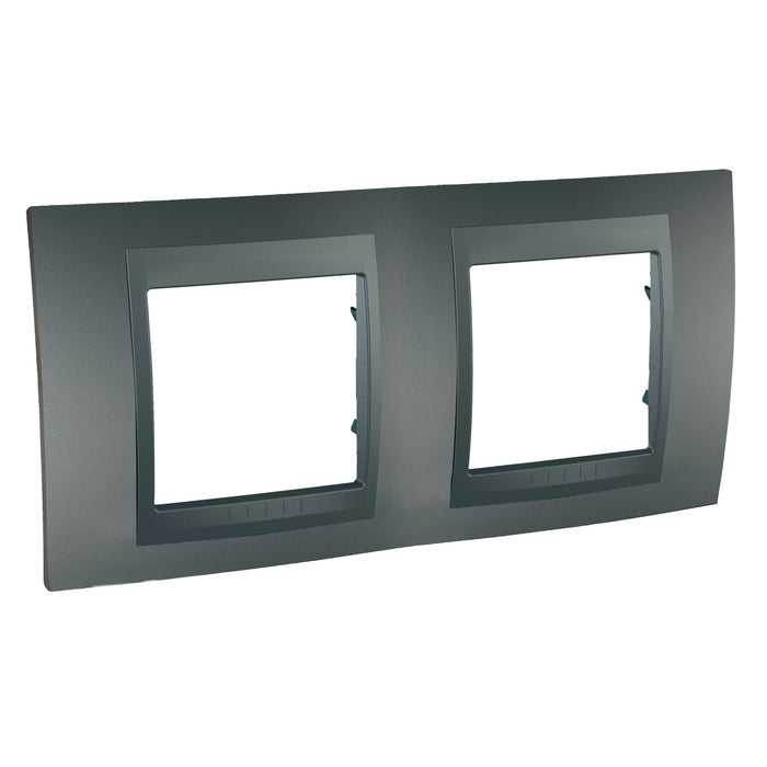 MGU6.004.12 Unica Top - cover frame - 2 gangs, H71 - graphite