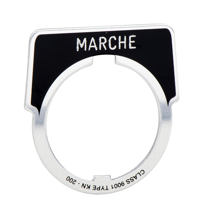 9001KN201F Legend, Harmony 9001K, Harmony 9001SK, 30mm, aluminium, black with silver letters, 40x43mm, marking MARCHE