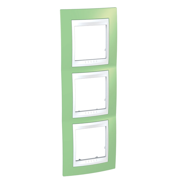 MGU6.006V.863 Unica Plus - cover frame - 3 gangs - apple green/white