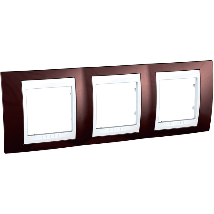 MGU6.006.851 Unica Plus - cover frame - 3 gangs, H71 - terracotta/white