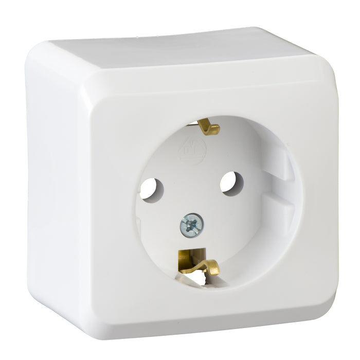 WDE001080 PRIMA - single socket outlet with side earth - 16A, white