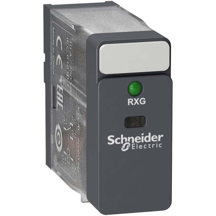 RXG13F7 Interface plug-in relay, 10 A, 1 CO, LED, 120 V AC