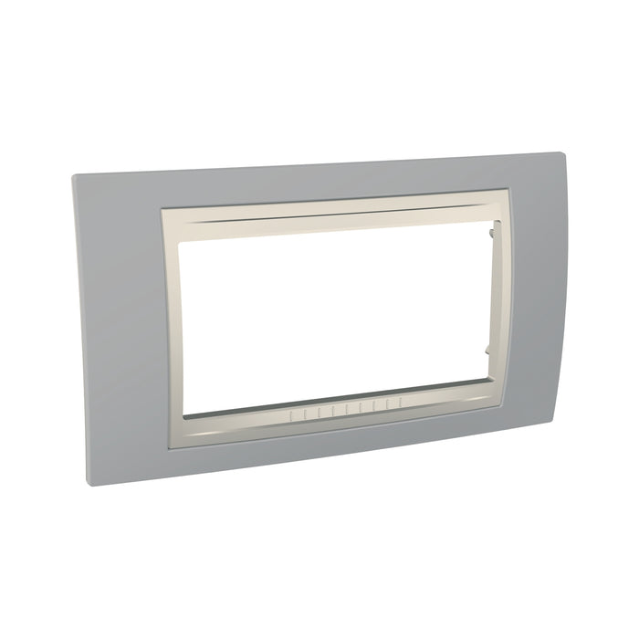 MGU6.104.565 Unica Plus - cover frame - 4 modules - mist grey/ivory