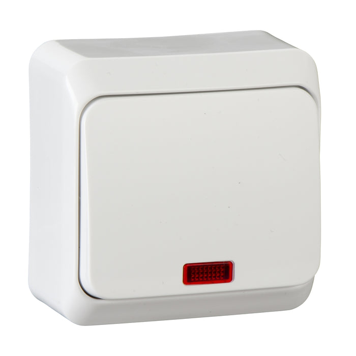 WDE001014 PRIMA - 1pole switch - 10AX, locator light, white