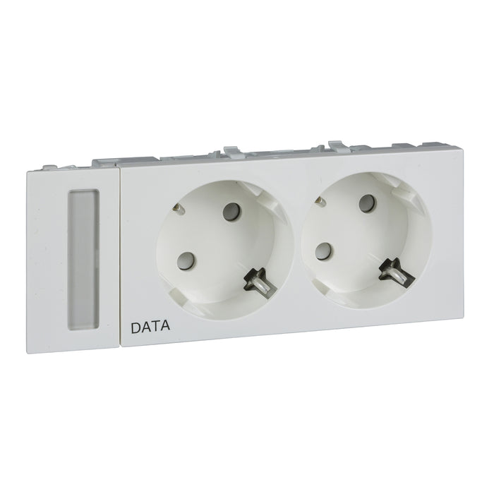 INS62002 Socket outl. double DATA 45° OSI, white