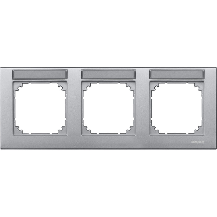 MTN472360 Cover frame, Merten M-Plan, 3 gangs, aluminium