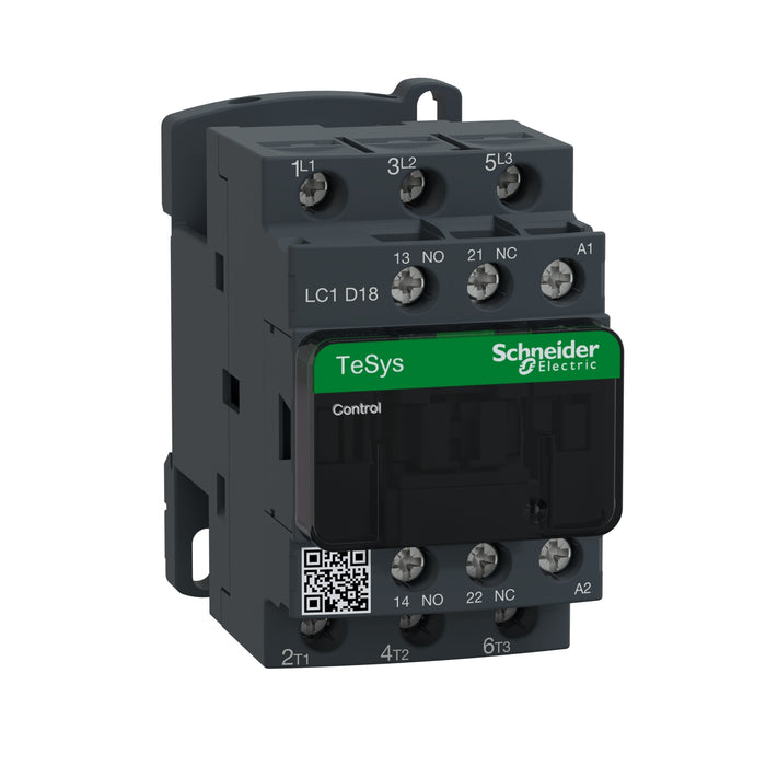 LC1D18B7 Contactor TeSys Deca, 3P(3NO),AC-3/AC-3e,&lt;=440V 18A,bobina de 24V CA