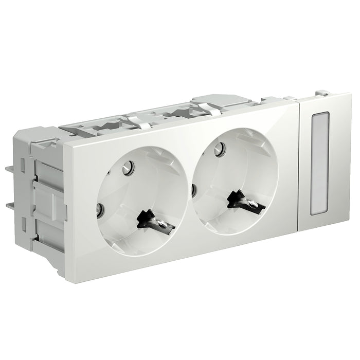 INS62010 OptiLine 50 - double socket outlet - push-in termination - white