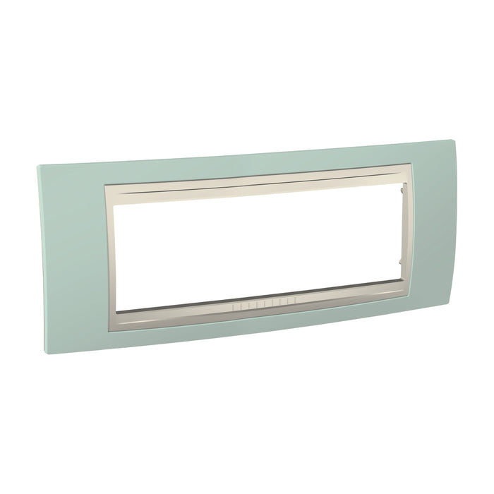 MGU6.106.570 Unica - cover frame - 6 modules - water green/ivory