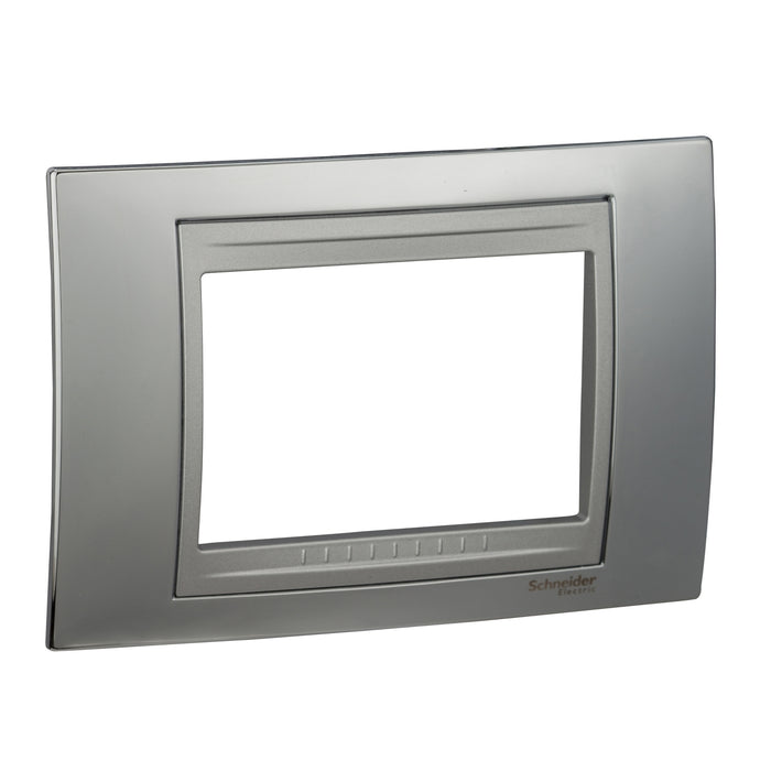 MGU66.103.010 Unica Top - cover frame - 3 modules - bright chrome/aluminium