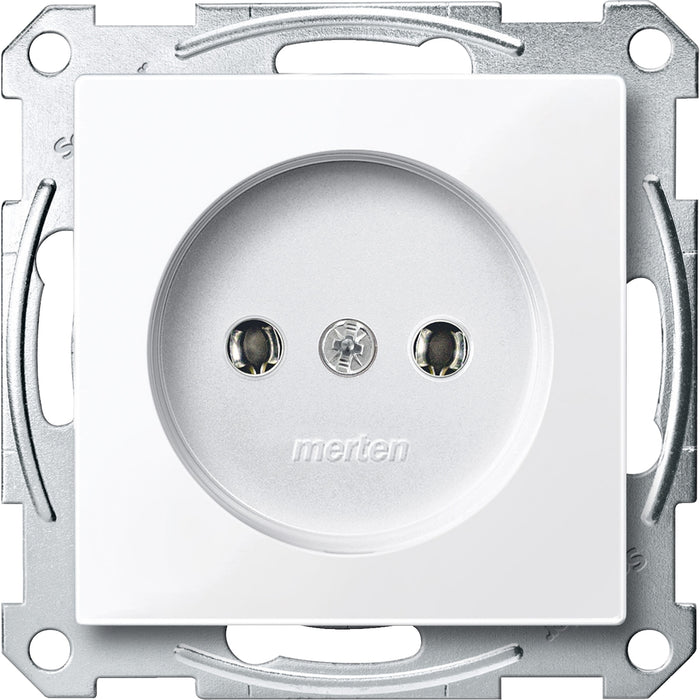 MTN2001-0325 Socket-outlet, Merten System M, 2P, 16A, CEE 7 standard, glossy, antibacterial, active white