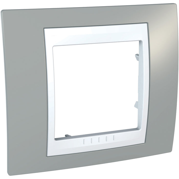 MGU6.002.865 Unica Plus - cover frame - 1 gang - mist grey/white