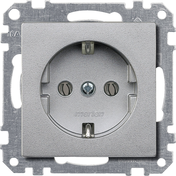 MTN277160 SCHUKO socket-outlet insert with screw terminals, aluminium, System M