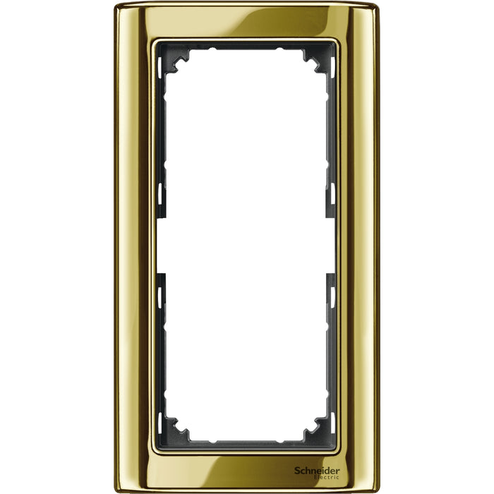 MTN486814 M-Star frame, 2-gang without central bridge piece, polished brass/anthracite