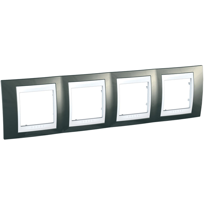 MGU6.008.824 Unica Plus - cover frame - 4 gangs, H71 - light grey/white