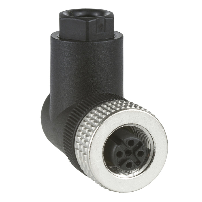 XZCC12FCM40B Female, M12, 4 pin, elbowed connector, cable gland Pg 7