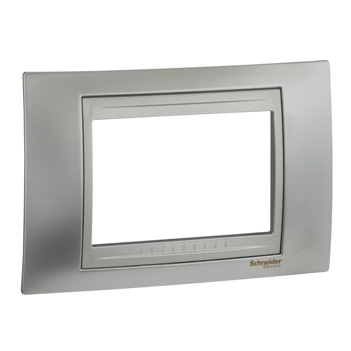 MGU66.103.038 Unica Top - cover frame - 3 modules - glossy chrome/aluminium