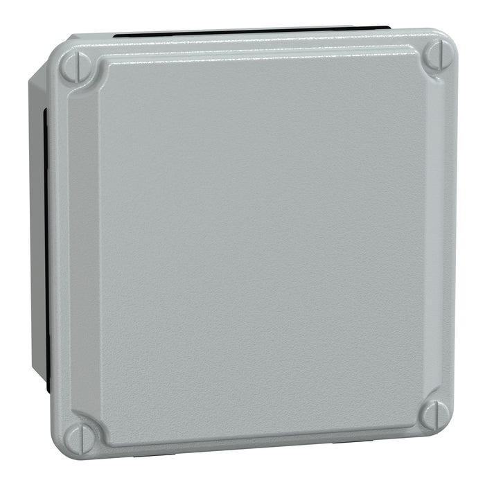 NSYDBN1010 Metal industrial box - low plain cover - H105xW105xD49 - IP55 - grey RAL 7035