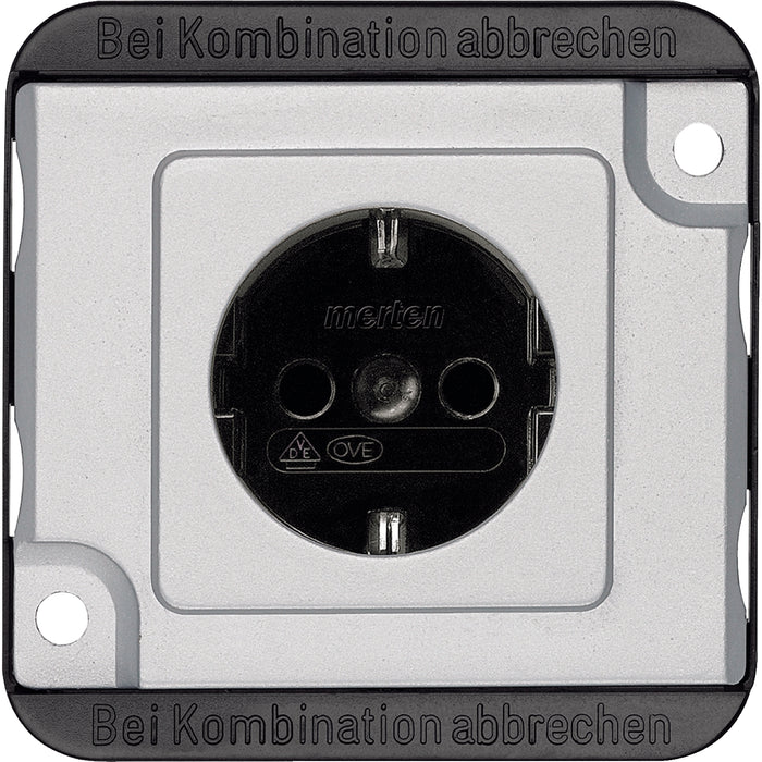 MTN270860 SCHUKO socket-outlet insert with screw terminals, aluminium, Anti-vandalism