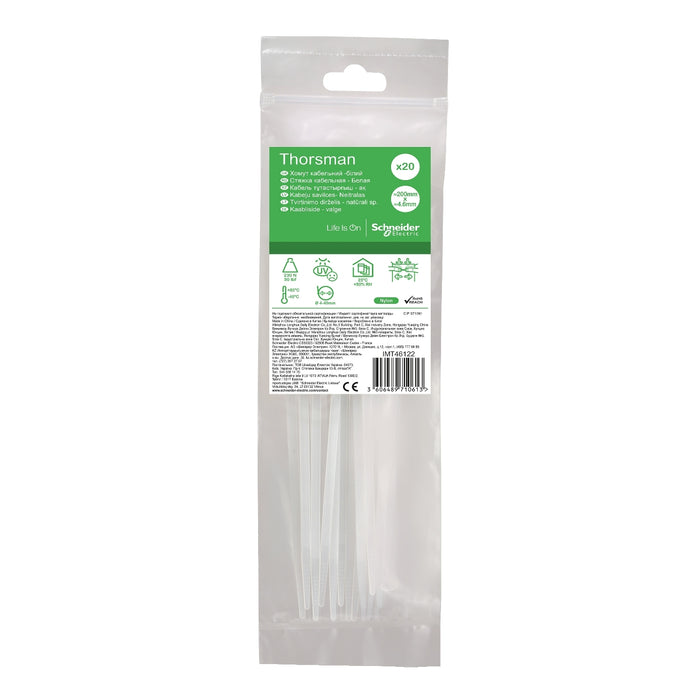 IMT46122 Thorsman, Cable tie 200x4.6mm Clear x20 lang