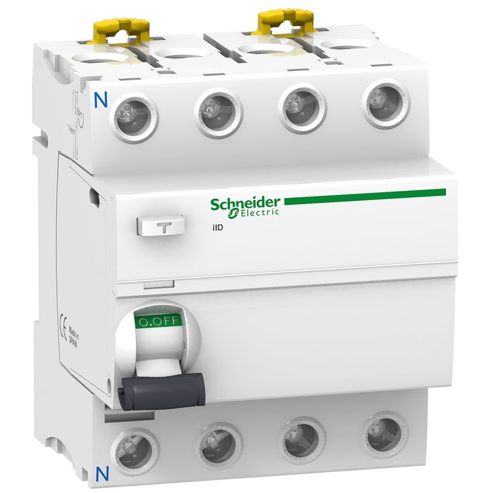 A9R11491 Disyuntor de corriente residual (RCCB), Acti9 iID, 4P, 100 A, tipo CA, 30 mA