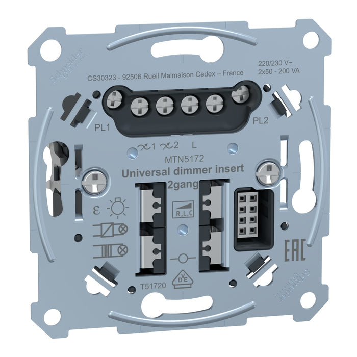 MTN5172-0000 multifunction control unit, PlusLink, universal dimmer, 2 rockers, Merten System M