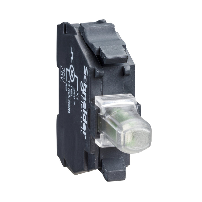 ZBVM3 Light block for head 22mm, Harmony XB4, green, integral LED, 230...240V AC