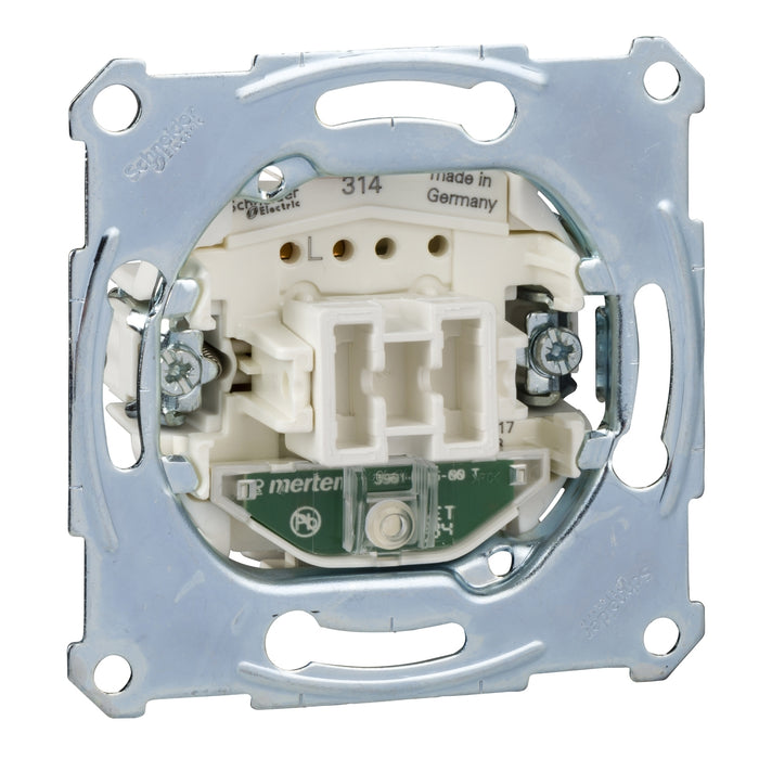 MTN3601-0000 Switch, Merten inserts, mechanism, 1-pole 1-way, 16AX, screwless terminals, IP20,