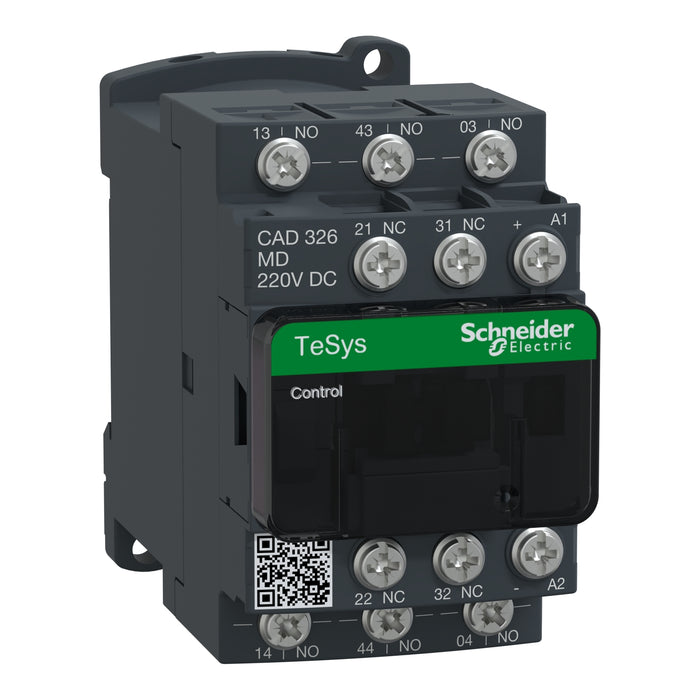 CAD326MD TeSys Deca control relay,3NO+2NC,<=690V,220V DC standard coil,lug-rings