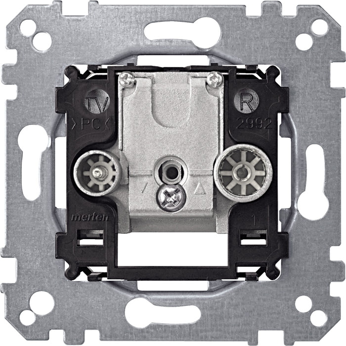 MTN299203 TV/FM socket, Merten inserts, mechanism with fixing frame