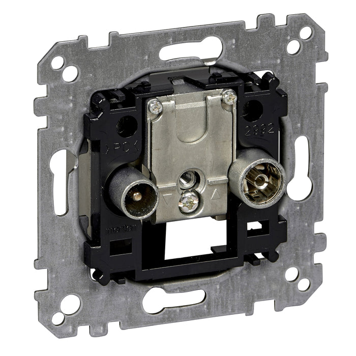 MTN299201 R-TV/SAT socket, Merten inserts, mechanism with fixing frame