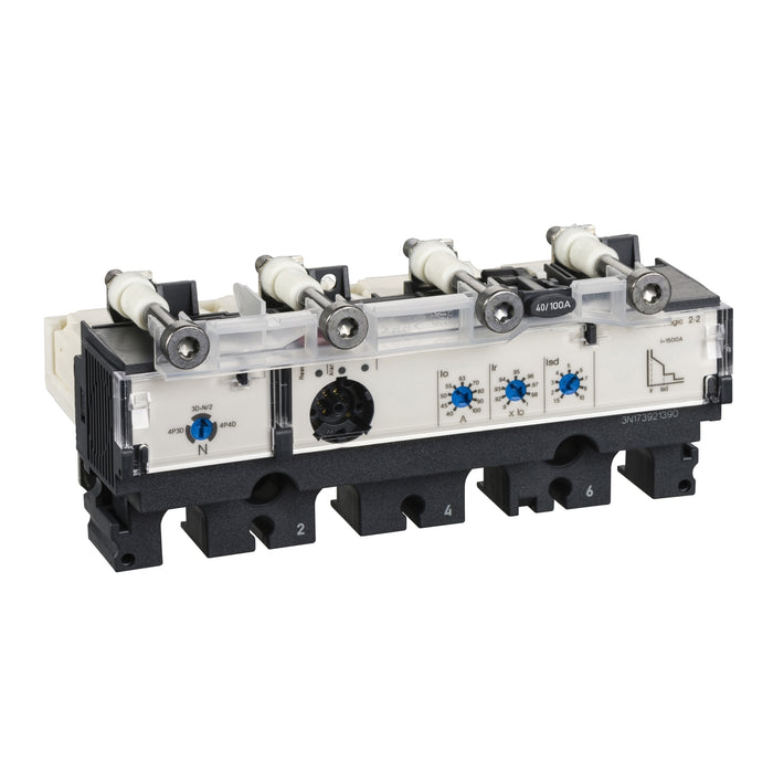 LV429080 trip unit MicroLogic 2.2 for ComPact NSX 100/160/250 circuit breakers, electronic, rating 100A, 4 poles 4d