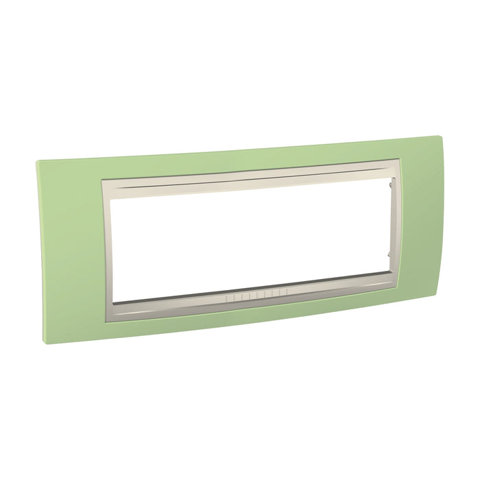 MGU6.106.563 Unica - cover frame - 6 modules - apple green/ivory