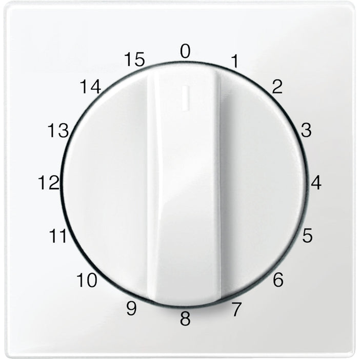 MTN567419 Central plate, Merten System M, for time switch insert, 15 min, glossy, polar white