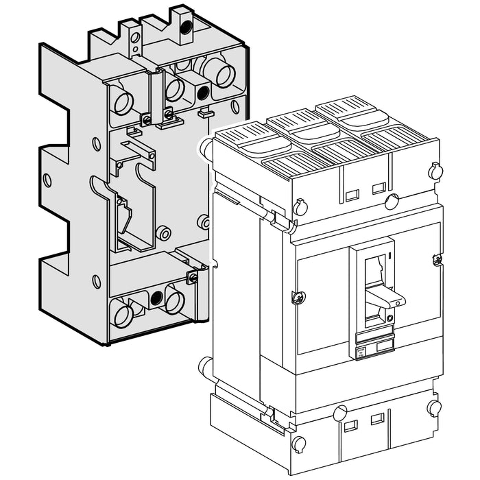 29267 plug-in base front/rear connected - 4 poles - for NS100..250