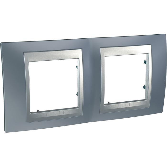 MGU66.004.097 Unica Top - cover frame - 2 gangs, H71 - metal grey/aluminium