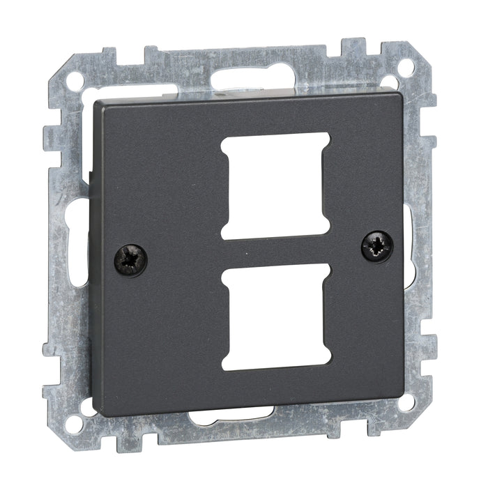 MTN291214 Central plate for RJ 11/RJ 45 insert, 2-gang, anthracite, System M