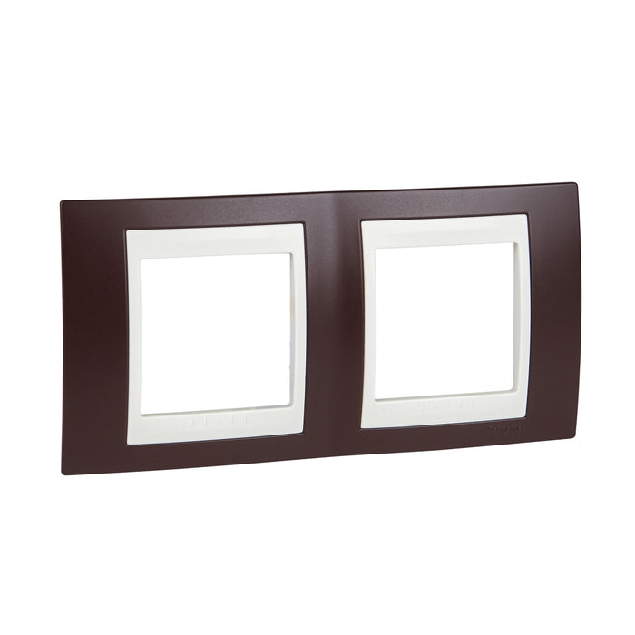 MGU6.004.572 Unica Plus - cover frame - 2 gangs, H71 - garnet/ivory