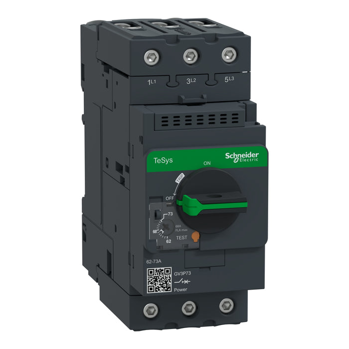 GV3P73 Motor circuit breaker, TeSys Deca, 3P, 62 to 73A, thermal magnetic, EverLink terminals