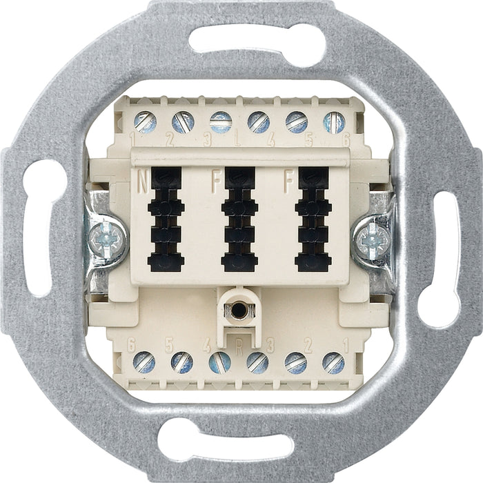 MTN465226 Telephone socket-outlet TAE, 3-gang, 2×6/6 NF/F, white