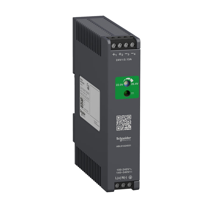 ABLS1A24031 Regulated Power Supply, 100-240V AC, 24V 3.1 A, single phase, Optimized