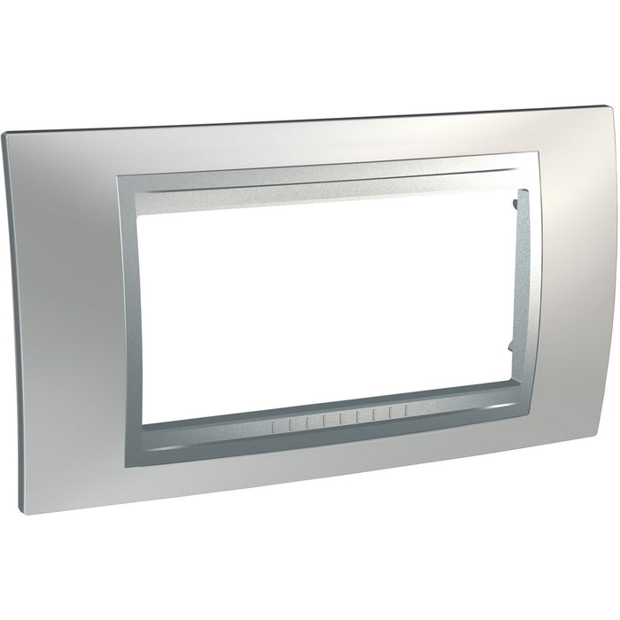 MGU66.104.038 Unica Top - cover frame - 4 modules - glossy chrome/aluminium