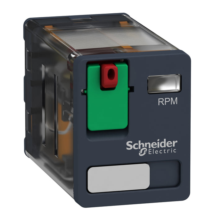 RPM21P7 plug-in relay, Harmony electromechanical relays,  15A, 2CO, lockable test button, 230V AC