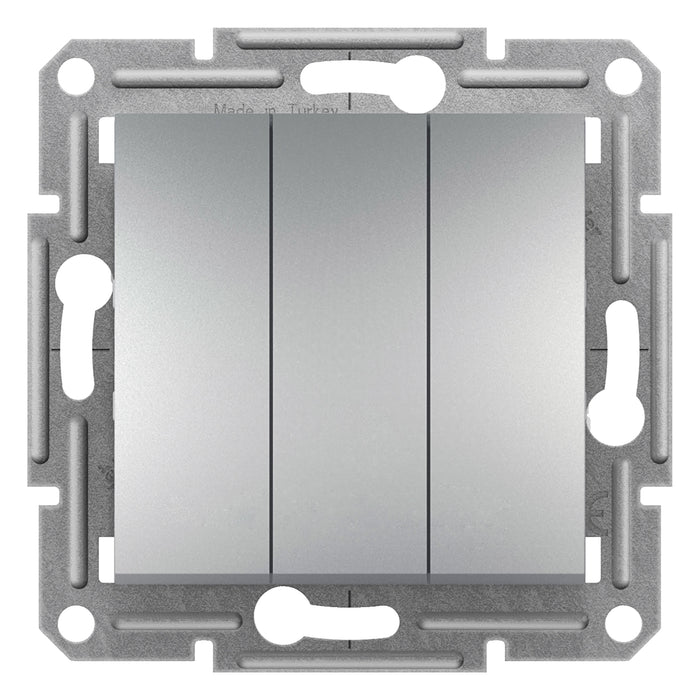 EPH2100161 Asfora - 3 circuits switch without frame - aluminium