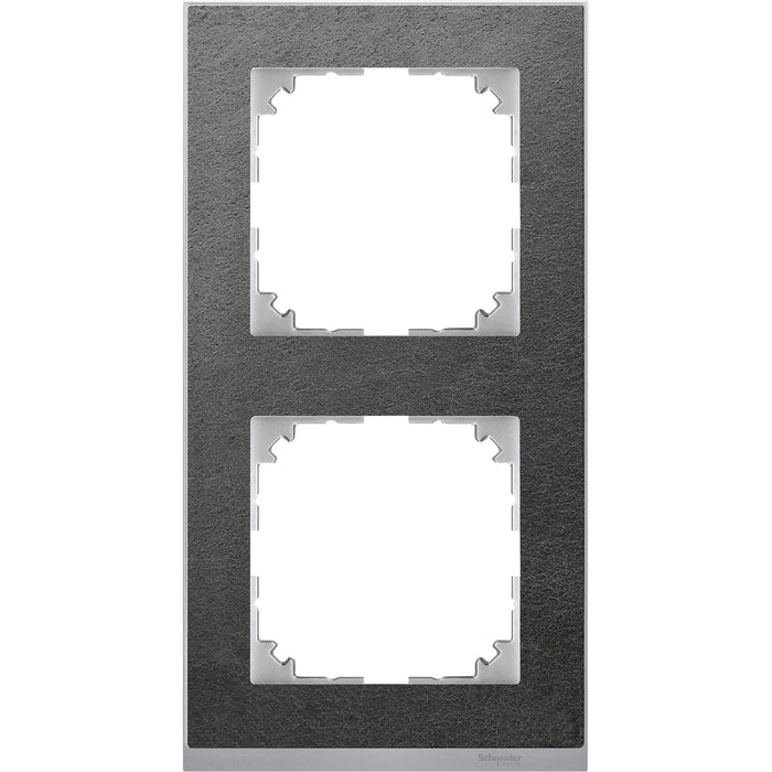 MTN4020-3669 Cover frame, Merten M-Pure Decor, 2 gangs, slate