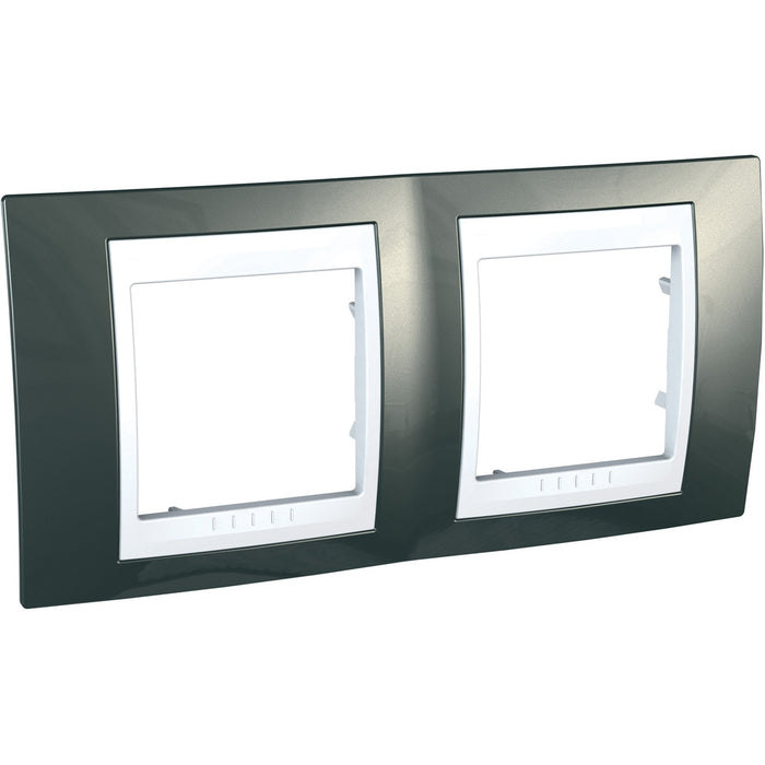 MGU6.004.824 Unica Plus - cover frame - 2 gangs, H71 - light grey/white