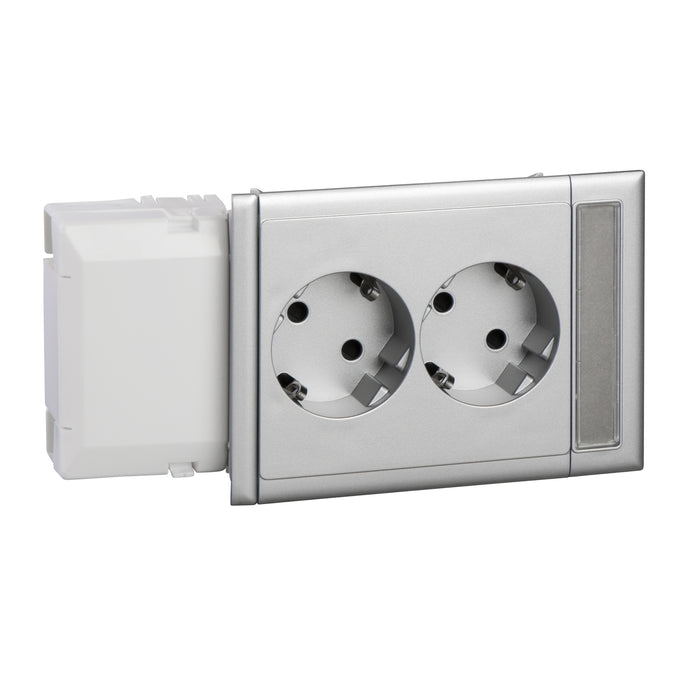 5940023 Thorsman - CYB-PS - socket outlet - double slave adaptor - 37° - alu metallic