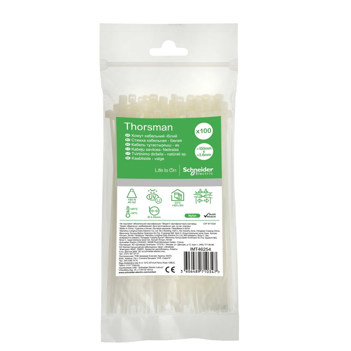 IMT46254 Cable tie, Thorsman, 3.6 x 150 mm, natural