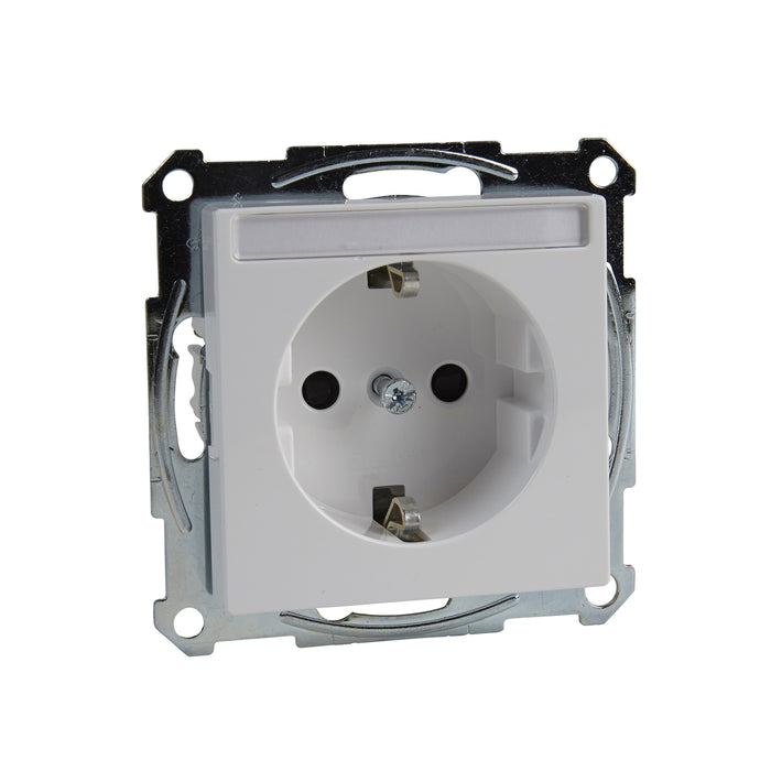 MTN2302-0325 Socket-outlet, Merten System M, 2P + E, 16A, Schuko, screwless terminals, glossy, antibacterial, active white